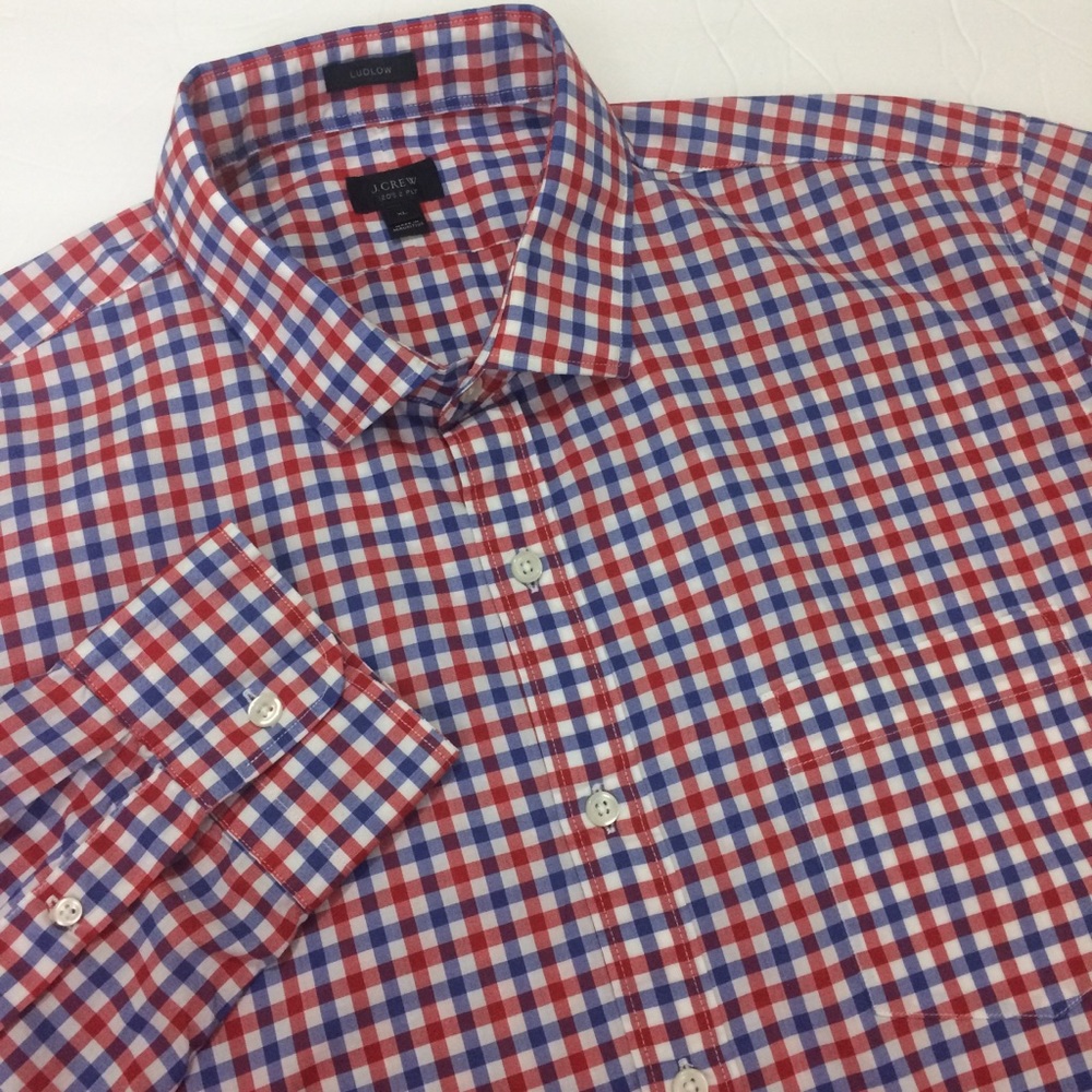 J. Crew Mens Ludlow Long Sleeve Button Front Shirt - Picture 1 of 8